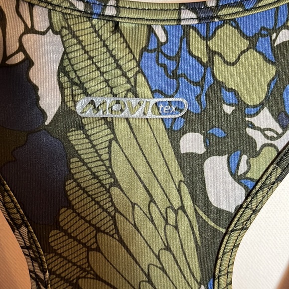 Demix Green Floral Tank Top with Pink Bra Support Size M/L Made in Russia - Picture 3 of 11